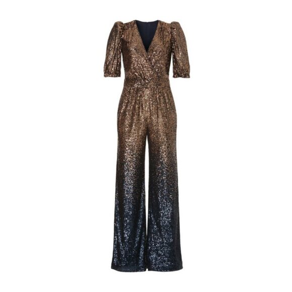 💕TRINA TURK💕 Asandra Jumpsuit Supernova Sequin Moonstone Midnight Ombre 2 NWT - Picture 9 of 16
